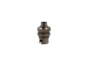 Fitting B15D Engels messing doorlopend met fitting ring en aarde aansluiting