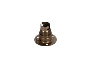 Fitting B15d Engels messing doorlopend met fitting ring en montageplaat Fitting B15d Engels messing doorlopend met fitting ring en montageplaat