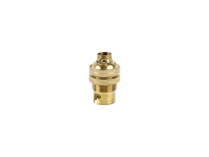 Fitting B15D messing doorlopend met fitting ring en aarde aansluiting Fitting B15D messing doorlopend met fitting ring en aarde aansluiting