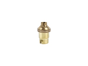 Fitting B15D messing glad met aarde aansluiting Fitting B15D messing glad met aarde aansluiting