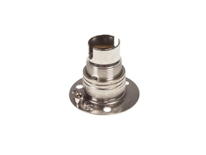 Fitting B15d nikkel doorlopend met fitting ring en montageplaat