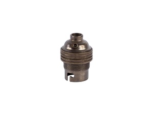 Fitting B22d Engels messing doorlopend met fitting ring en aarde aansluiting