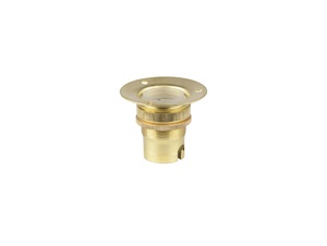 Fitting B22d messing doorlopend met fitting ring en montageplaat - model 1