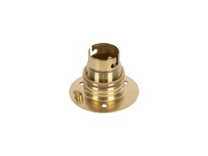 Fitting B22d messing doorlopend met fitting ring en montageplaat