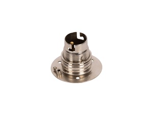 Fitting B22d nikkel doorlopend met fitting ring en montageplaat