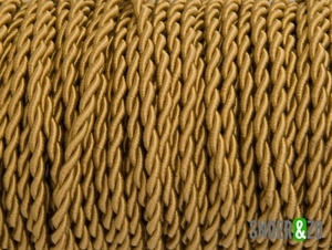 Gedraaid strijkijzersnoer oud goud - 3 aderig
