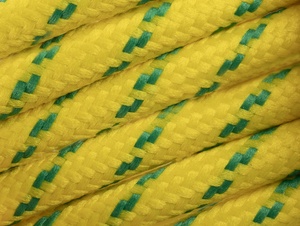 Geel met groen strijkijzersnoer - flex motief - 2 aderig