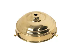 Glasdrager messing gepolijst - diameter 12 cm - met 3 schroefjes