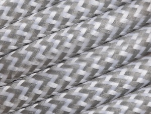 Grijs met wit strijkijzersnoer - zebra motief - 2 aderig