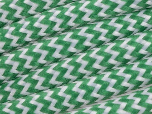 Groen met wit strijkijzersnoer - zigzag motief - 2 aderig