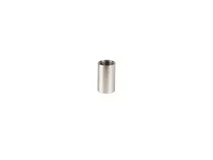 Koppelstuk geborsteld nikkel (RVS look) binnendraad M10x1 - lengte 17 mm