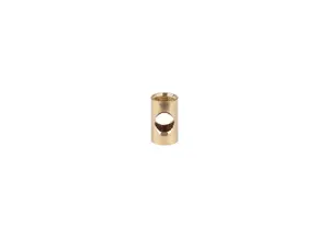 Koppelstuk messing M10x1 met zij invoer - ovaal gat - lengte 20mm