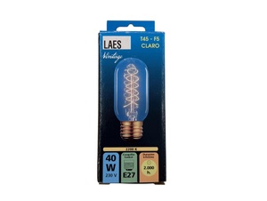 LAES kooldraadlamp T45 buislamp helder spiraal 40W E27