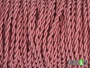 Licht roze gedraaid strijkijzersnoer - 2 aderig