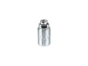 Metalen fitting E14 chroom kleur doorlopende mantel