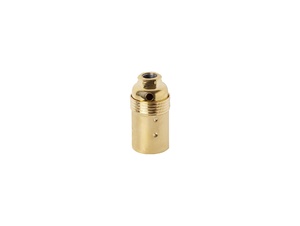 Metalen fitting E14 messing glans gladde mantel met aarde aansluiting