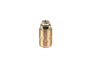 Metalen fitting E14 messing kleur doorlopende mantel Metalen fitting E14 messing kleur doorlopende mantel