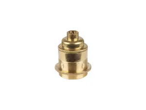 Metalen fitting E27 industrial messing doorlopende mantel met fittingring