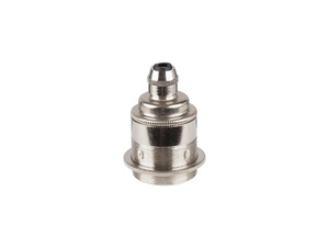 Metalen fitting E27 industrial nikkel doorlopende mantel met fittingring en vaste trekontlaster