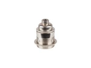 Metalen fitting E27 industrial nikkel doorlopende mantel met fittingring