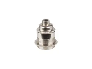 Metalen fitting E27 industrial nikkel doorlopende mantel met fittingring