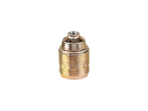 Metalen fitting E27 messing kleur doorlopende mantel
