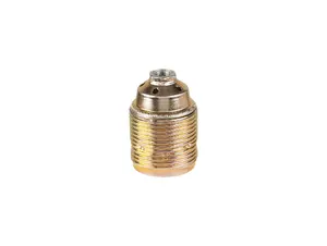 Metalen fitting E27 messing kleur doorlopende mantel