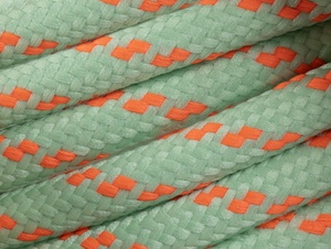 Mintgroen met neonoranje strijkijzersnoer - flex motief - 2 aderig