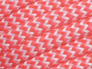 Neon roze met wit strijkijzersnoer - zebra motief - 2 aderig