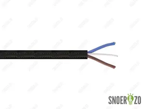 Pendelsnoer met staaldraad zwart stof 2x0,75 mm²