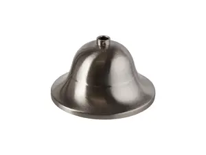 Plafondkap metaal kelk model - geborsteld nikkel - 11 cm met stelring