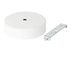 Plafondkap metaal plat model 12.5 cm wit met beugel