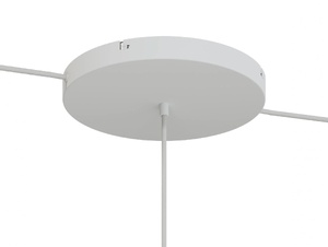 Plafondkap metaal plat model - wit - 30 cm - met beugel met 1 midden gat en 2 zij gaten