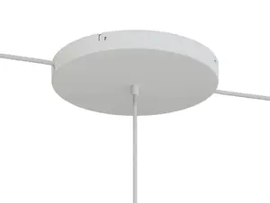 Plafondkap metaal plat model - wit - 30 cm - met beugel met 1 midden gat en 2 zij gaten