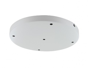 Plafondkap metaal plat wit met 5 gaten en beugel - XL - 30cm