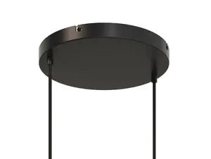 Plafondkap metaal plat zwart met 2 gaten en beugel - XL - 30cm