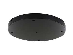 Plafondkap metaal plat zwart met 5 gaten en beugel - XL - 30cm