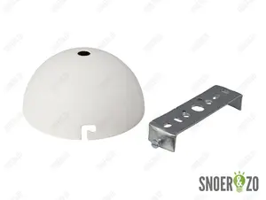 Plafondkap metaal rond wit met beugel