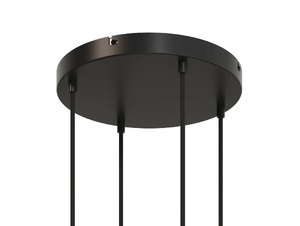 Plafondkap metaal zwart wit met 4 gaten en beugel - XL - 30cm