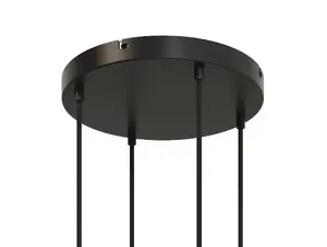 Plafondkap metaal zwart wit met 4 gaten en beugel - XL - 30cm