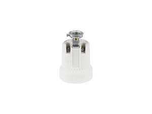 Porselein fitting E27 met montagebeugel M10x1 met aarde aansluiting