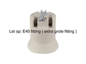 Porselein fitting E40 met montagebeugel