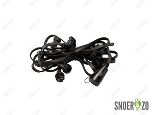 Prikkabelset 10 meter met 10 fittingen E27 IP44 zwart Prikkabelset 10 meter met 10 fittingen E27 IP44 zwart