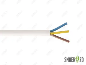 Snoer rond wit 3x1,50 mm²