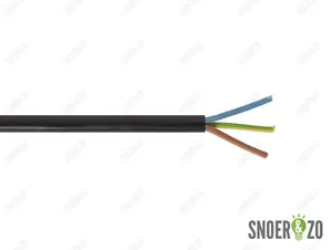 Snoer rond zwart 3x0,75 mm²