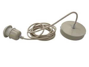 Snoerpendel E27 sand-beige - 300 cm - met plafondkap