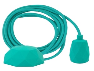 Snoerpendel E27 siliconen turquoise - 300 cm - facet