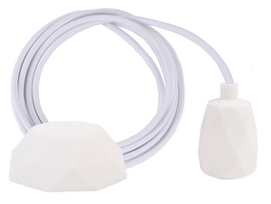 Snoerpendel E27 siliconen wit - 300 cm - facet
