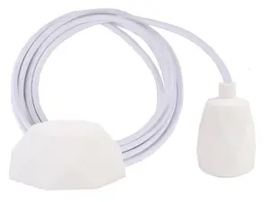 Snoerpendel E27 siliconen wit - 300 cm - facet