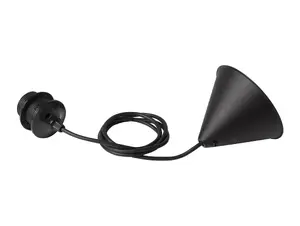 Snoerpendel E27 zwart - 200 cm - met plafondkap